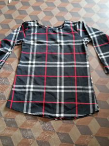 Plaid Long Sleeve Tunic