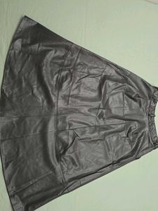 ZARA Faux Leather Circular Skirt