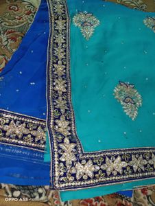 Beautiful Party Wear double Colour Saree