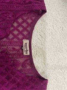 Purple Embroidered Kurta