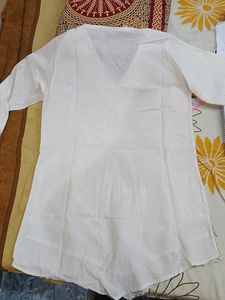 Crochet Trim White Top