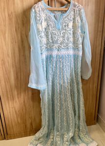 Sky Blue Chikankari Kurta