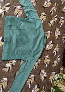 Olive Green Cropped Denim Jacket