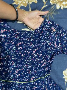 SASSAFRAS Floral Print A line Dress