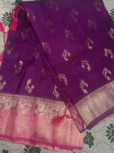 Purple Banarasi Silk Saree