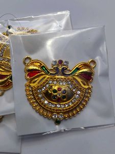 Gold-toned Pendant with Rhinestones