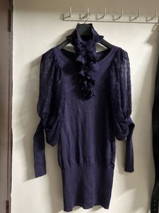 Stylish Purple Lace Sleeve Top