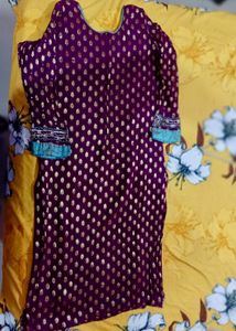 Purple Embellished Kurta Sets