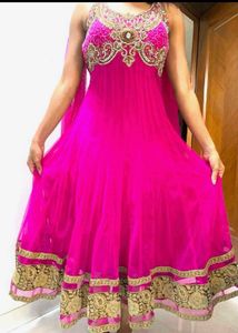 Y2k pink anarkali