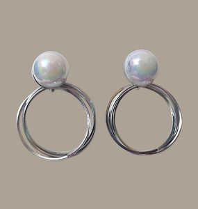 Pearl Hoop Earring, Drop Earring, Unique Earring