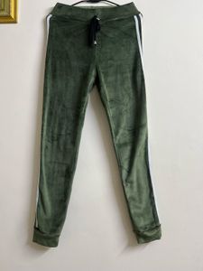 Green Velvet Joggers