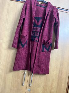 Burgundy Knit Shrug