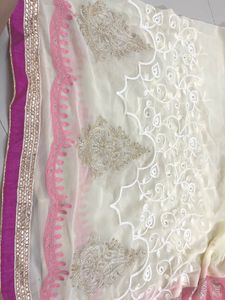 Pink And White Mix Saare