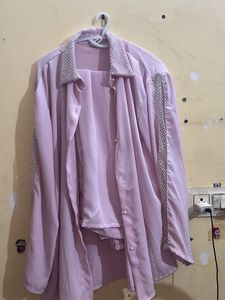 Lilac Embellished Pant Suit