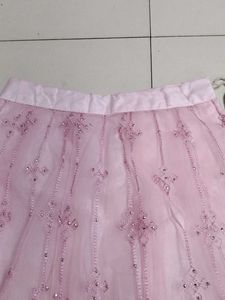 Embroidered Pink kids lehenga set