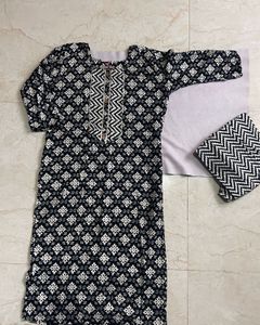 Black Printed Kurta Set