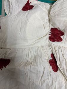 Butterfly Embroidery Peplum Top