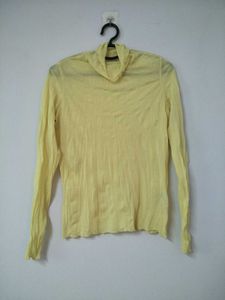 Sheer Crinkled Turtleneck