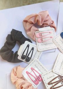 Korean Hair Scrunchies Free With Same Colour Clips