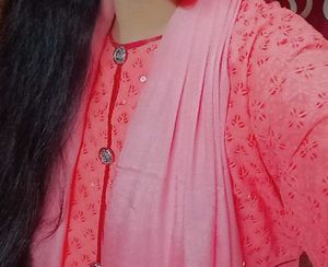 Pink Kurta Set With Tulip Shalwar