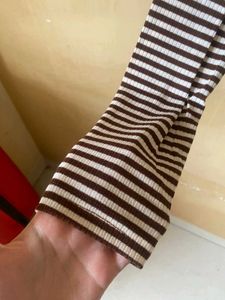 Brown Striped Top