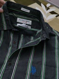 Men&#39;s Striped Long Sleeve Button-Down Shirt