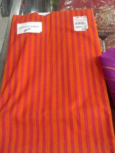 Vibrant Striped Suit Fabric - Orange &amp; Purple