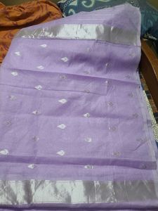 Lavendar Color With Silver Zari