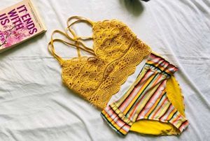 Floral Colour Print Bra