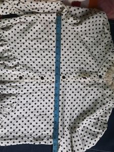 NAVY BLUE POLKADOT FULL BUTTON DRESS