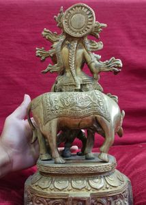 Brass Shree Krishna Idol With Cow