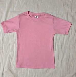 Cute Pink Ribbed Tee