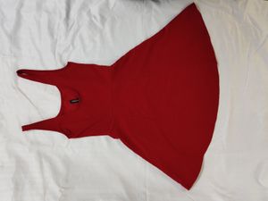 Red Sleeveless Skater Dress