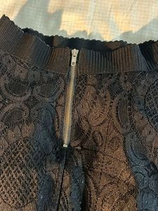 Net Detailing A Line Black Skirt For Women