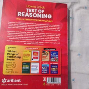 Arihant Cuet Reasoning