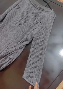 Grey Net Designer Top For 38 Bust