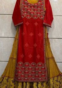 Red & Gold Embroidered Traditional Dress