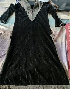 Black Net Kurtha