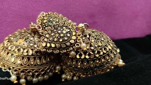 Antique Gold Jhumka Earrings