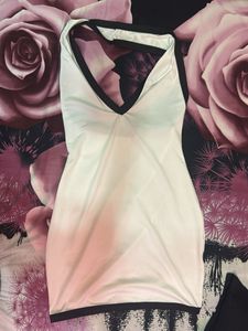 White Mini Halter Neck Dress