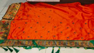 Peshwai Paithani With Green Kath