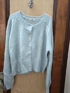 Ice Blue Knit Cardigan