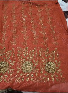 New unused Partywear heavy Embroidered Saree for festival season