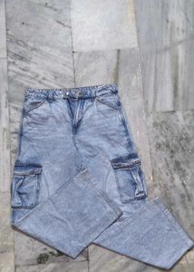 H&M Acid Wash Cargo Jeans