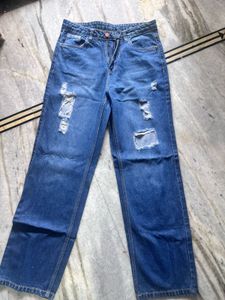 Ripped Wide Leg Jeans