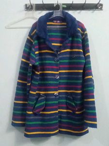 Striped Knit Coat jacket jarsi wool women winter