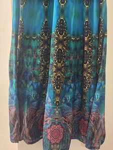Elegant Blue &amp; Gold Anarkali Dress
