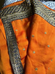 Orange Festive Wear Saree