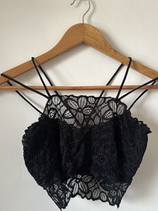 Lace Bralette Set - Black &amp; White - stretchable