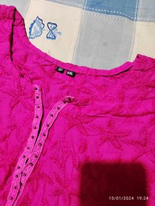 XXL Pink Emrodary kurta